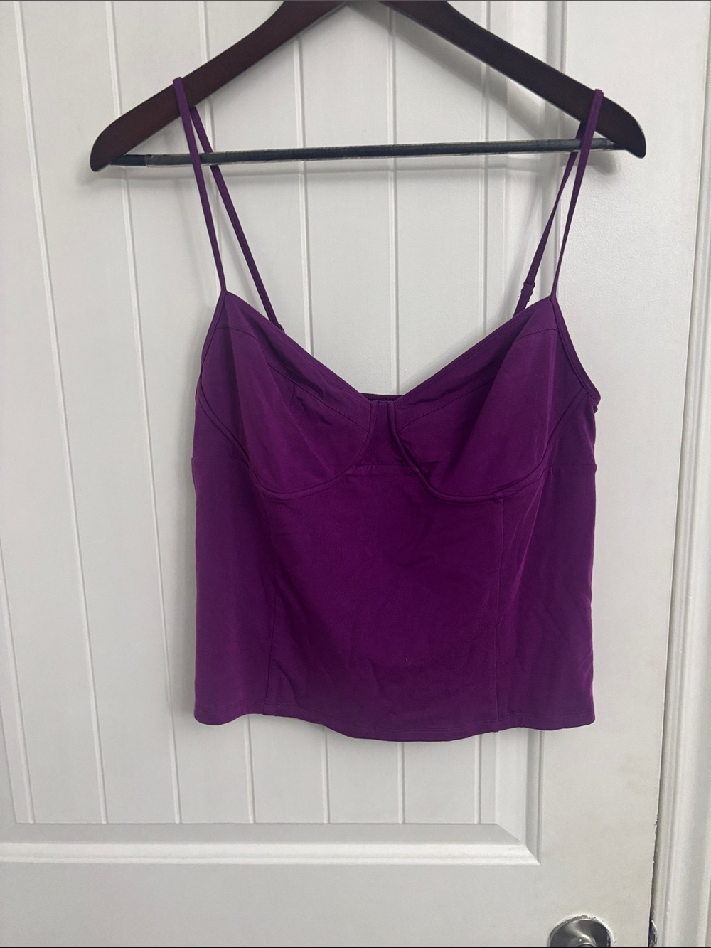 WILFRED Purple Spaghetti Strap Bustier Top